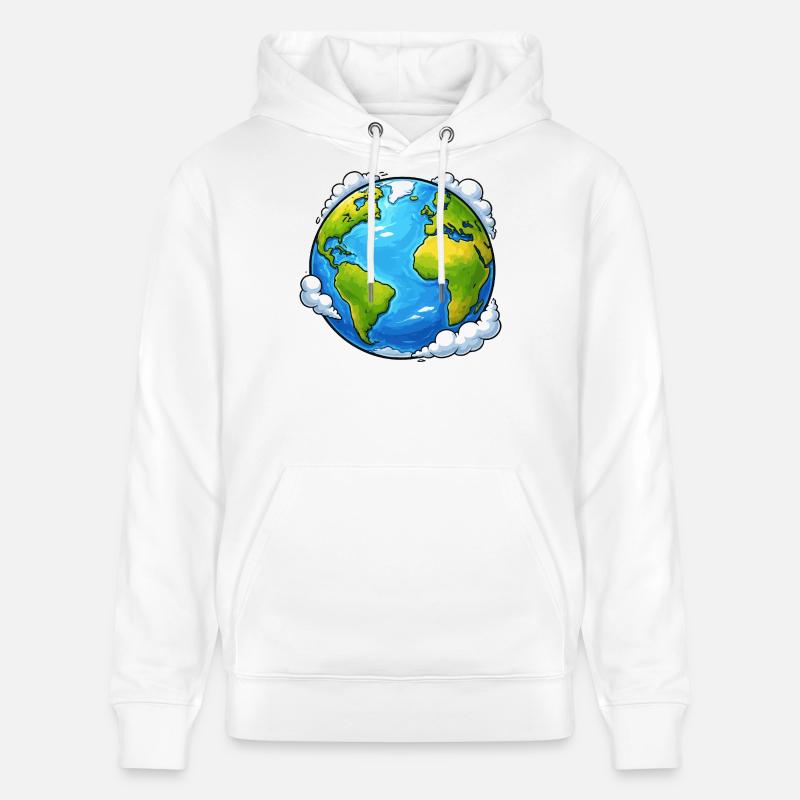 Planète Monde Terrestre - Sweat à capuche bio CRUISER Stanley/Stella Unisexe - blanc