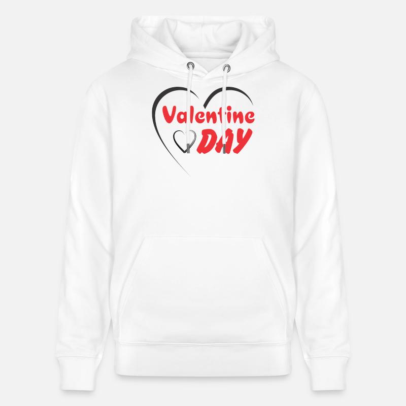 Écriture du cœur de la Saint-Valentin - Sweat à capuche bio CRUISER Stanley/Stella Unisexe - blanc