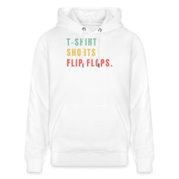 T-shirt Dhorts Flip Flops - Stanley/Stella Unisex Bio-Hoodie CRUISER  - Weiß - Vorne - Alina (178cm) & Michal (187cm)