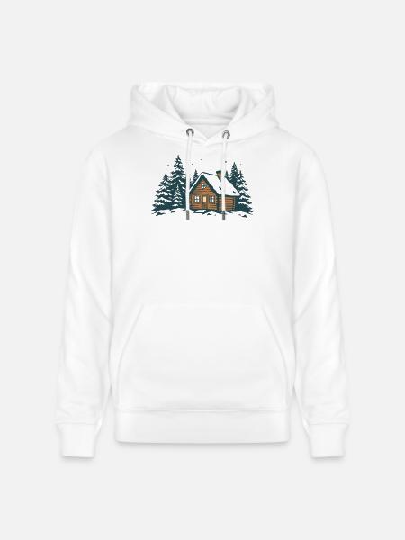 Winterwaldhütte - Stanley/Stella Unisex Bio-Hoodie CRUISER - Weiß