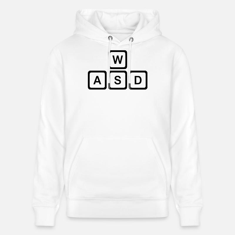 WASD Keys, PC Gaming Nerd Vector - Sweat à capuche bio CRUISER Stanley/Stella Unisexe - blanc