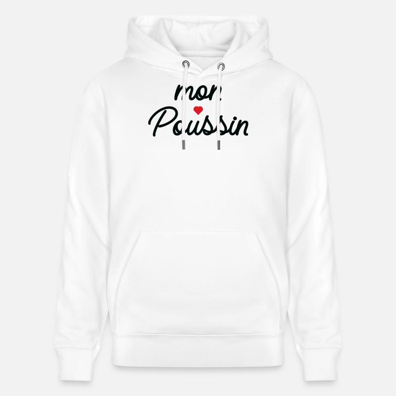 Mon Coeur Coussin Script - Sweat à capuche bio CRUISER Stanley/Stella Unisexe - blanc