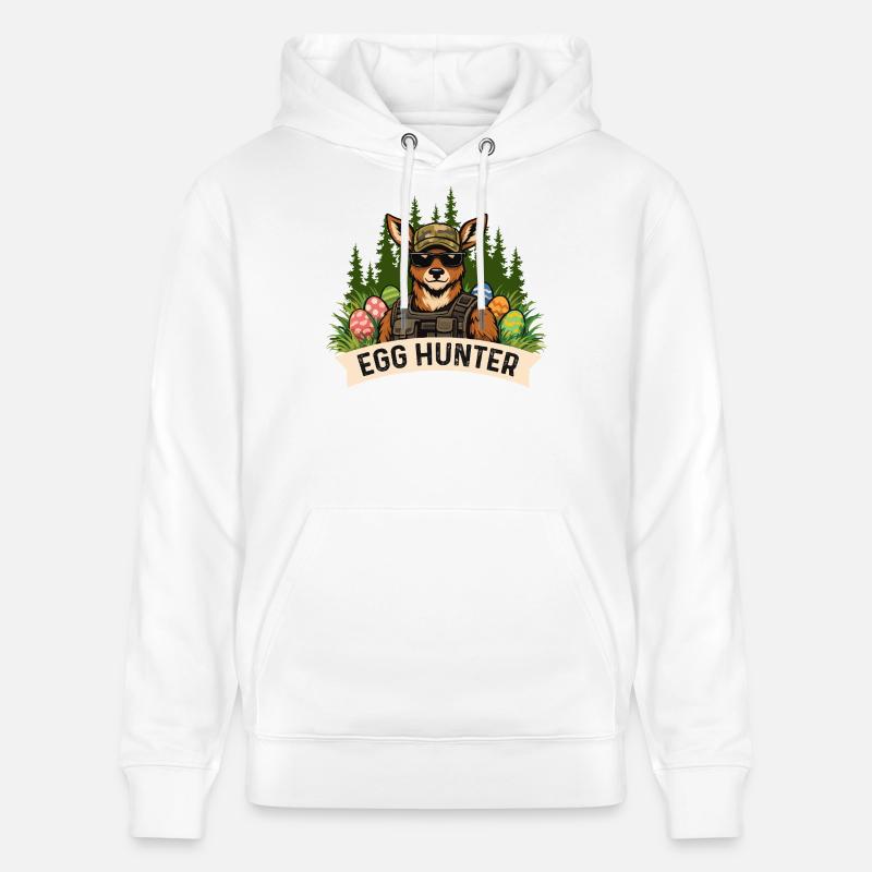 Egg Hunter Osterhase Frühling Eierfärben - Stanley/Stella Unisex Bio-Hoodie CRUISER  - Weiß