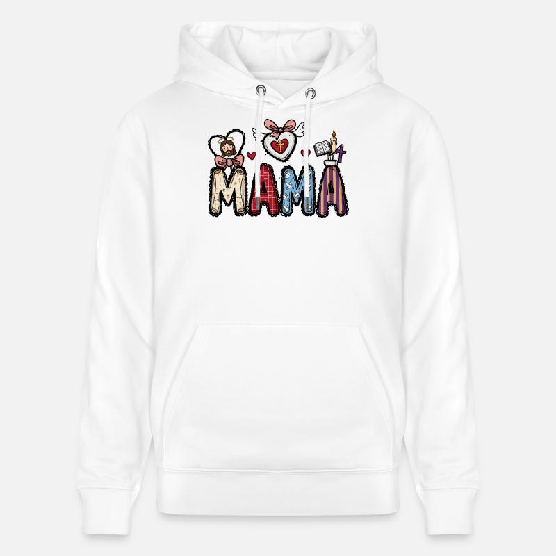 Art du cœur de maman fidèle - Sweat à capuche bio CRUISER Stanley/Stella Unisexe - blanc