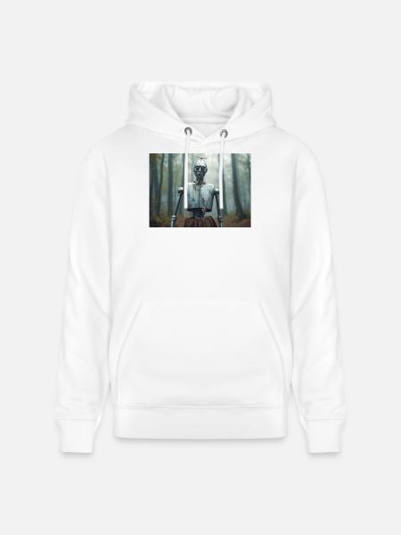 Blikmanden, en metalkrop længes efter hjertet - Stanley/Stella CRUISER økologisk unisex-hoodie - hvid