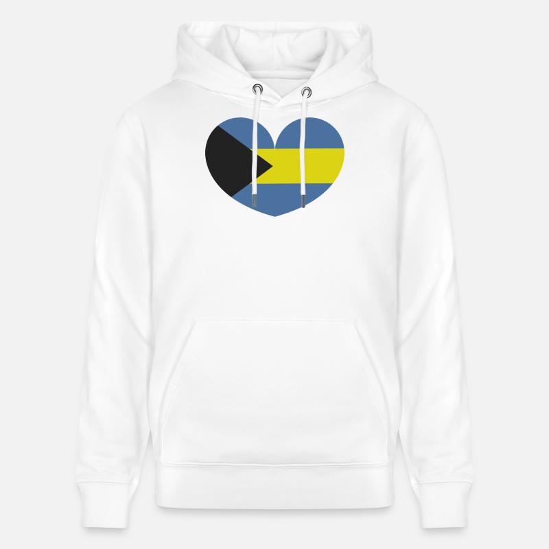 Cœur du drapeau des Bahamas - Sweat à capuche bio CRUISER Stanley/Stella Unisexe - blanc
