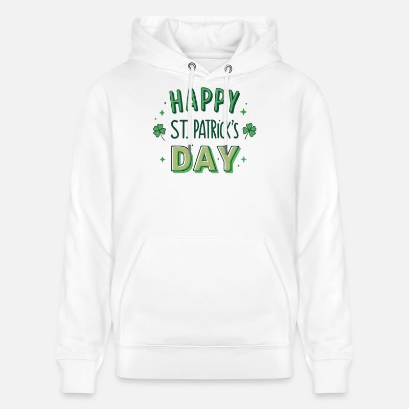 Joyeuse Saint-Patrick Graphisme Vert - Sweat à capuche bio CRUISER Stanley/Stella Unisexe - blanc