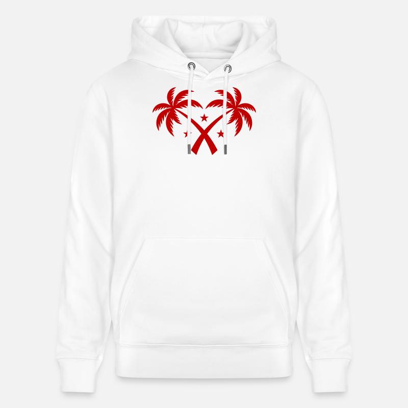 Île du symbole du palmier - Sweat à capuche bio CRUISER Stanley/Stella Unisexe - blanc
