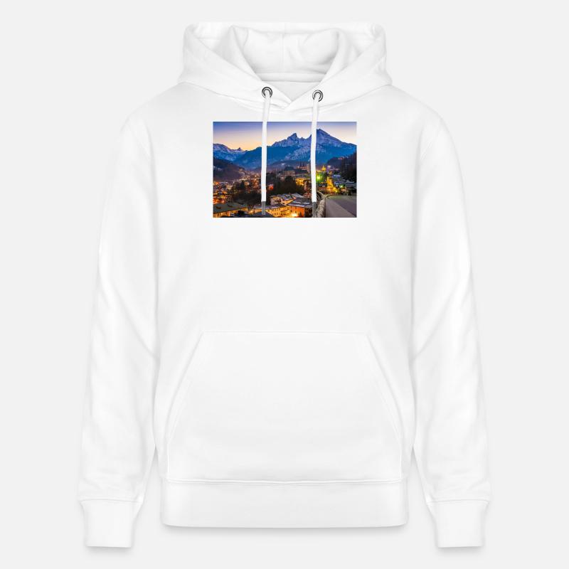 Berchtesgaden avec Watzmann - Sweat à capuche bio CRUISER Stanley/Stella Unisexe - blanc