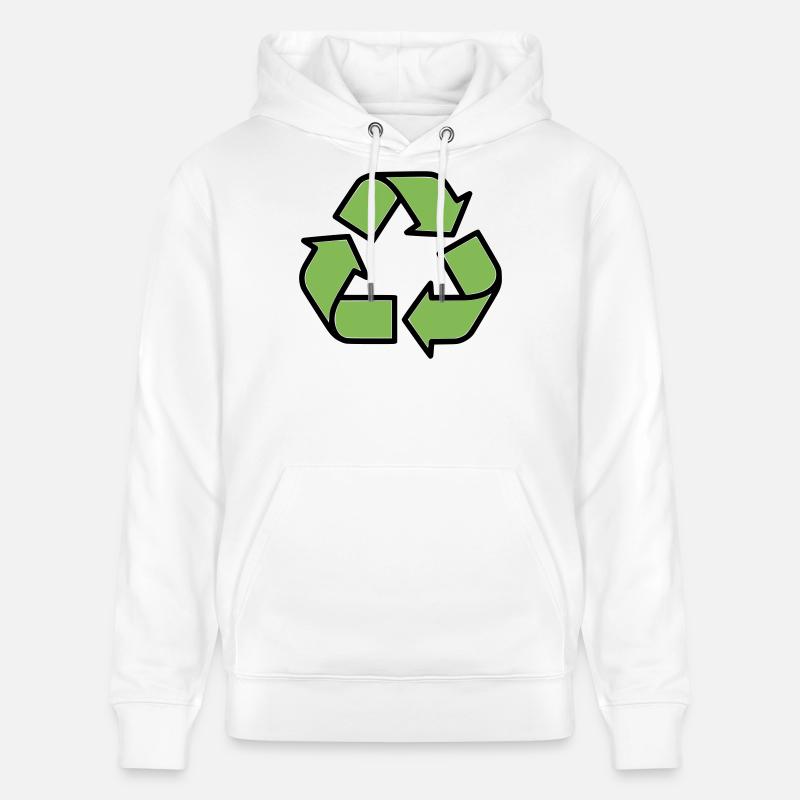 Plan du panneau de recyclage - Sweat à capuche bio CRUISER Stanley/Stella Unisexe - blanc