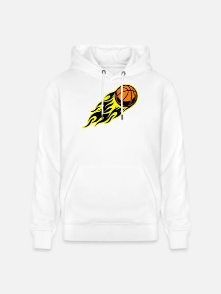 Basketball flame - Stanley/Stella CRUISER Unisex Organic Hoodie - white