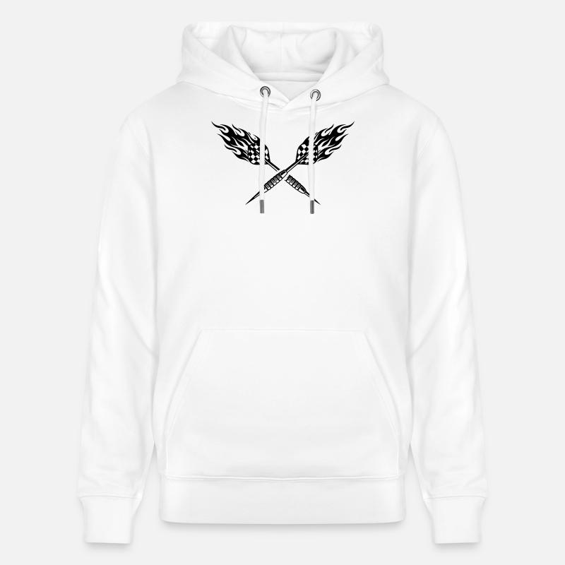 Symbole de fléchettes flammes de fléchette - Sweat à capuche bio CRUISER Stanley/Stella Unisexe - blanc