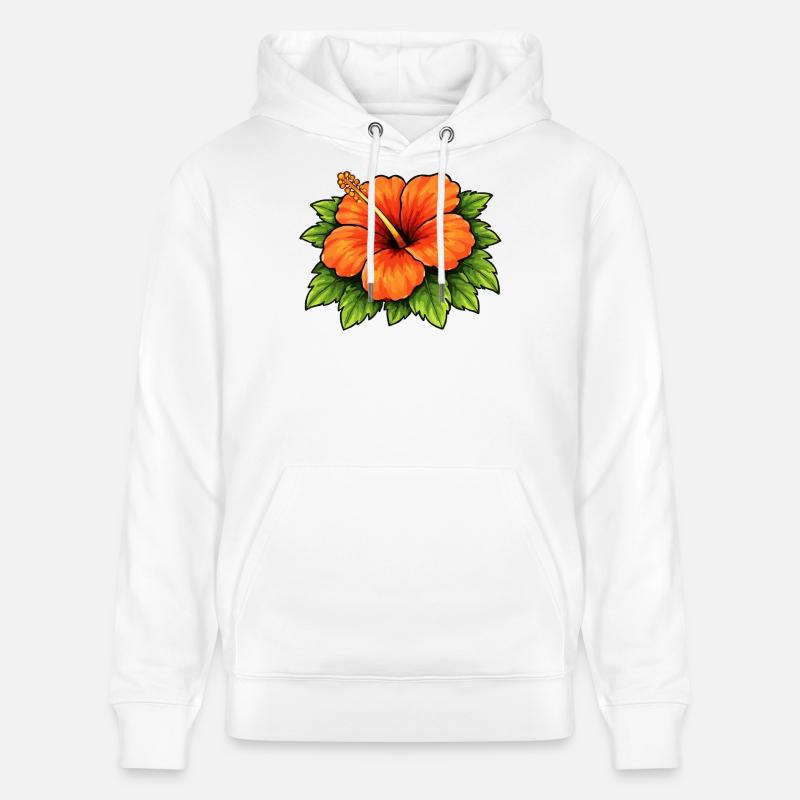 Floraison tropicale de l’hibiscus - Sweat à capuche bio CRUISER Stanley/Stella Unisexe - blanc