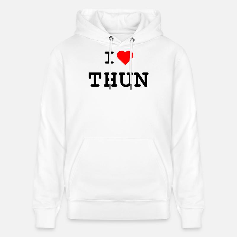 Ich liebe Thun - J’aime Thun - Sweat à capuche bio CRUISER Stanley/Stella Unisexe - blanc