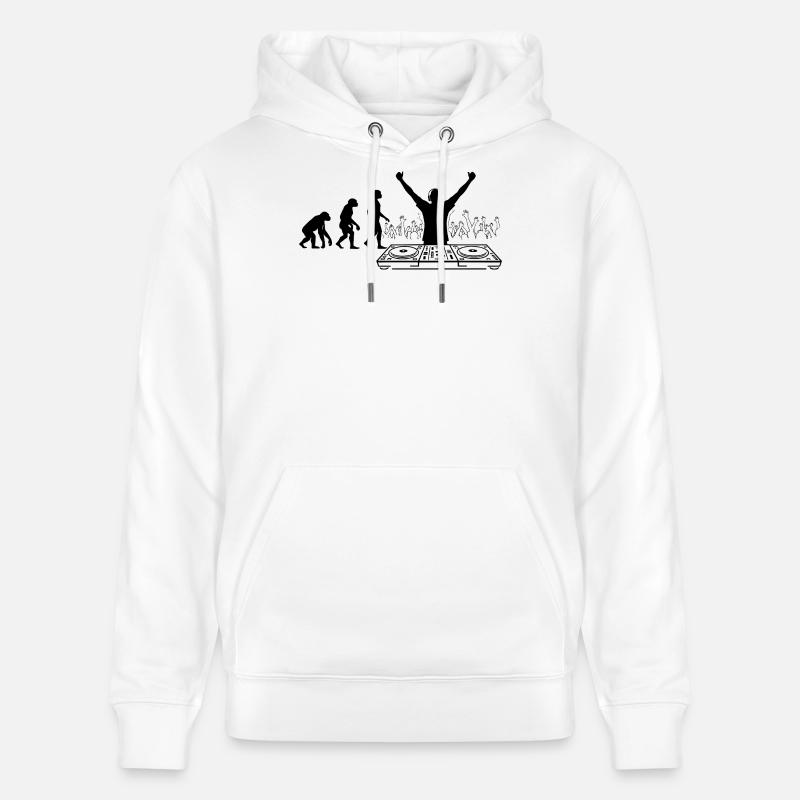 Évolution vers DJ Humor Fun - Sweat à capuche bio CRUISER Stanley/Stella Unisexe - blanc