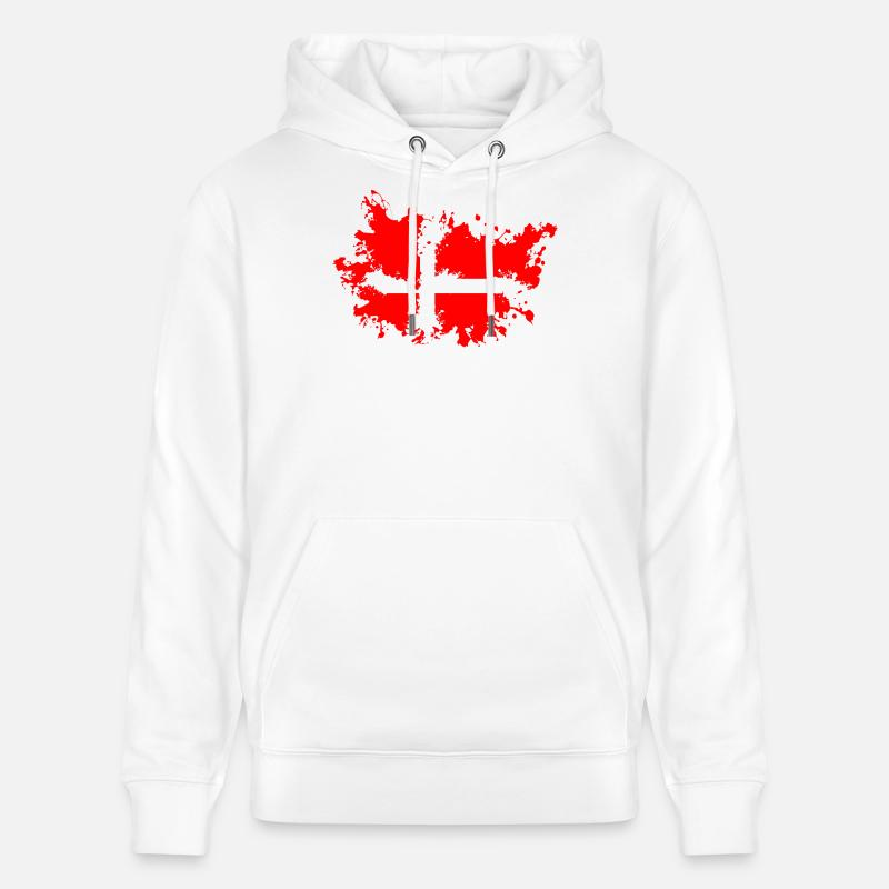 Drapeau éclaboussé du Danemark - Sweat à capuche bio CRUISER Stanley/Stella Unisexe - blanc