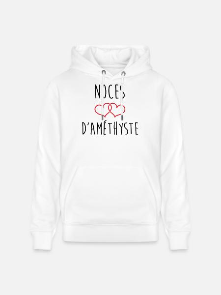 Amethyst Wedding 48 Years of Marriage - Stanley/Stella CRUISER Unisex Organic Hoodie - white