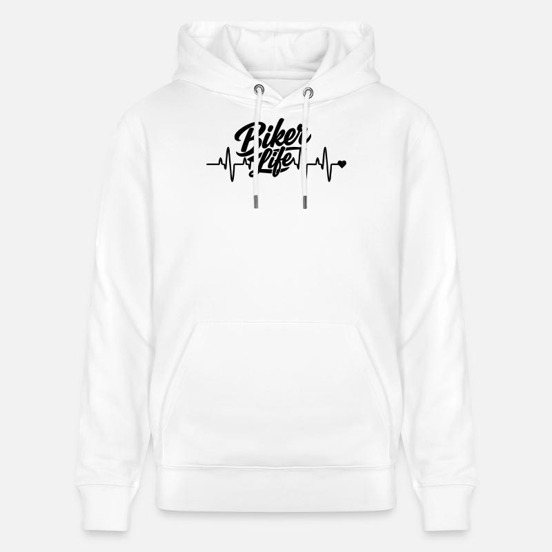 Biker herzfrequenz - Stanley/Stella Unisex Bio-Hoodie CRUISER  - Weiß