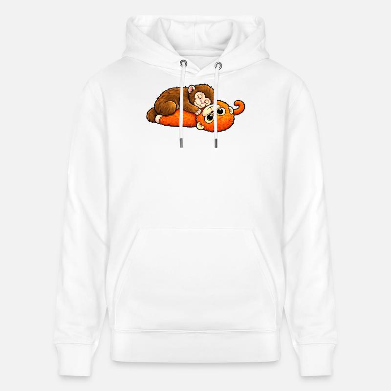 Bébé Singe Coup de Poing - Sweat à capuche bio CRUISER Stanley/Stella Unisexe - blanc