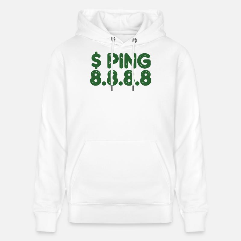 Glyphes rétro de ping en vert - Sweat à capuche bio CRUISER Stanley/Stella Unisexe - blanc