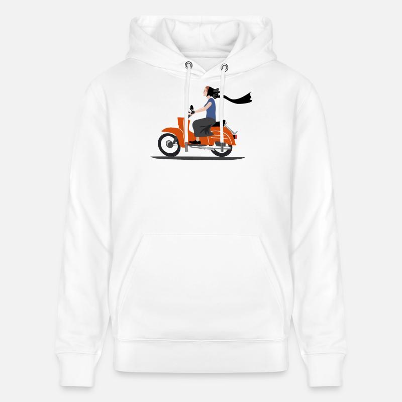SERBSKA HOLCA CYCLOMOTEUR - Sweat à capuche bio CRUISER Stanley/Stella Unisexe - blanc