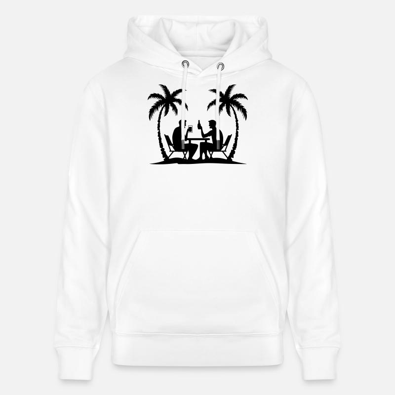 Silhouette de fête de palmiers - Sweat à capuche bio CRUISER Stanley/Stella Unisexe - blanc
