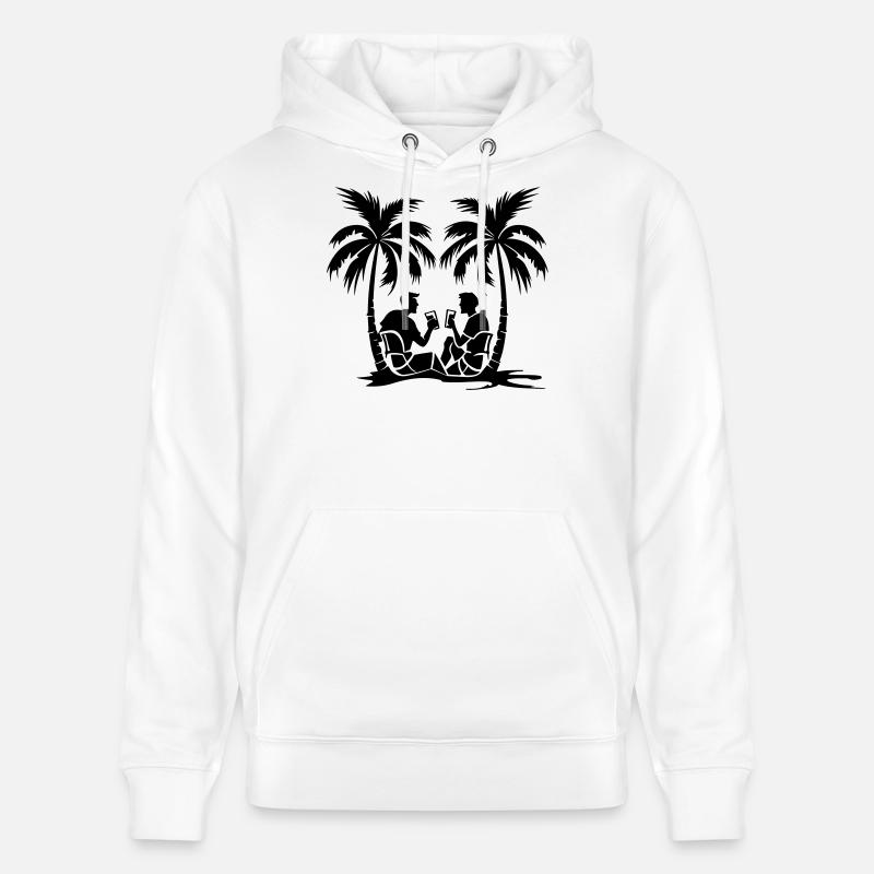 Silhouette de fête de palmiers - Sweat à capuche bio CRUISER Stanley/Stella Unisexe - blanc