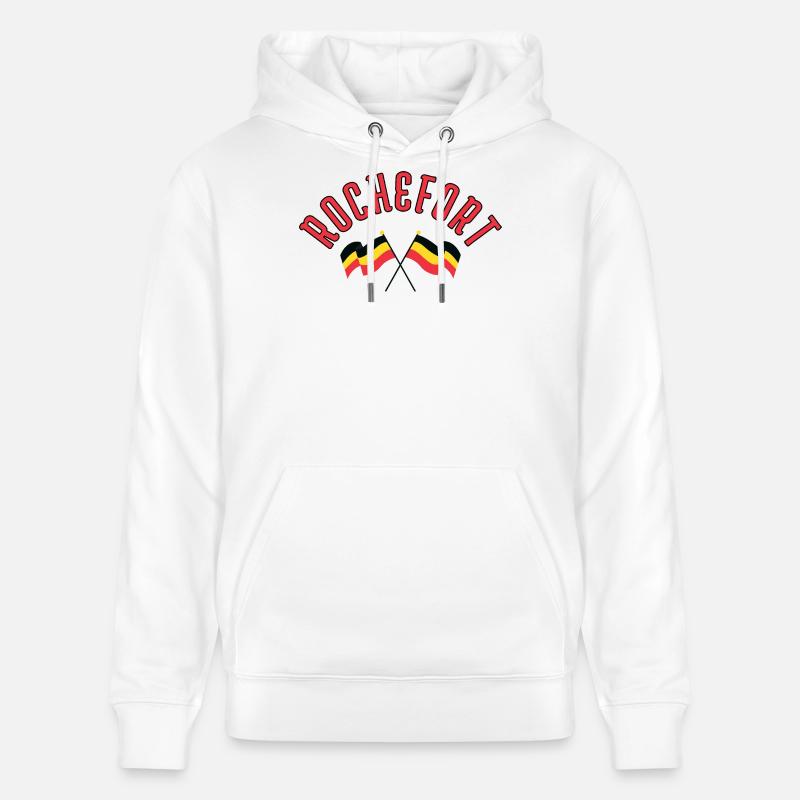 Drapeaux de Rochefort en Belgique - Sweat à capuche bio CRUISER Stanley/Stella Unisexe - blanc