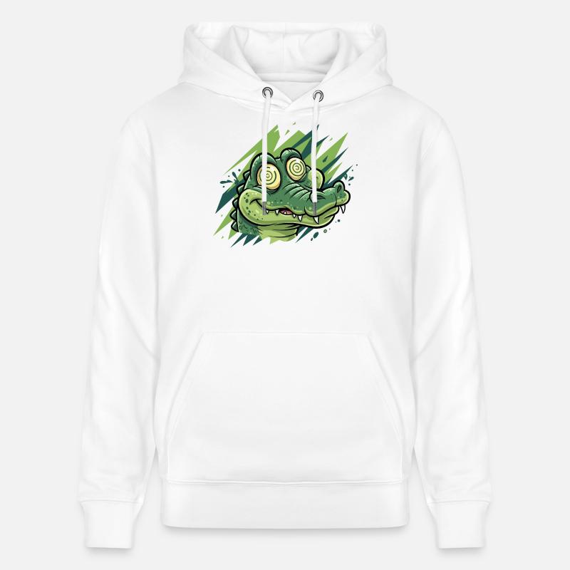 Tirage de dessins animés Crocodile Groove - Sweat à capuche bio CRUISER Stanley/Stella Unisexe - blanc
