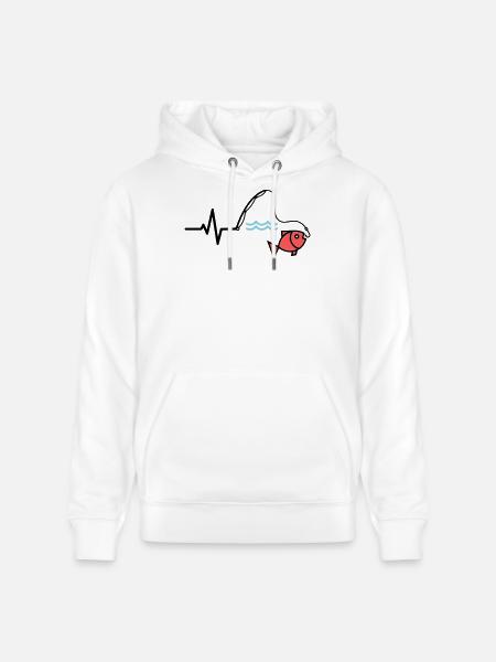 Puls Angelrute Fisch Farbig - Stanley/Stella Unisex Bio-Hoodie CRUISER - Weiß