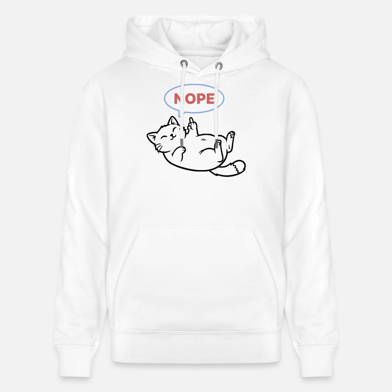 Lachende Katze Nope Mittelfinger - Stanley/Stella Unisex Bio-Hoodie CRUISER  - Weiß