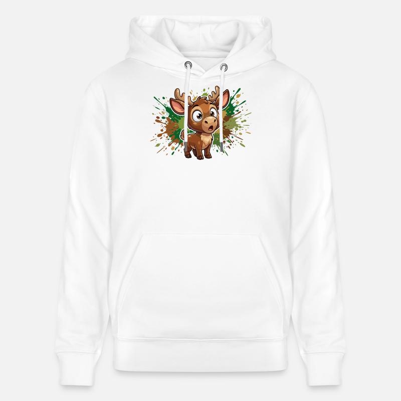 Mignonne design d’éclaboussures de rennes - Sweat à capuche bio CRUISER Stanley/Stella Unisexe - blanc