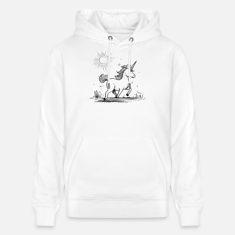 Licorne au soleil - Sweat à capuche bio CRUISER Stanley/Stella Unisexe - blanc