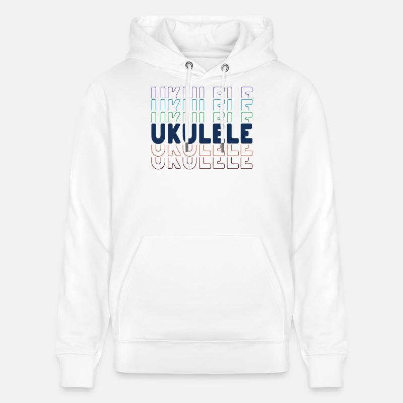 Typographie du ukulélé - Sweat à capuche bio CRUISER Stanley/Stella Unisexe - blanc