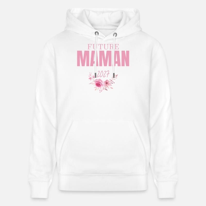Futur Maman Floral 2027 - Sweat à capuche bio CRUISER Stanley/Stella Unisexe - blanc