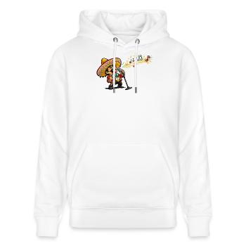 Viva Mariachi Stage Worker - Stanley/Stella CRUISER Unisex Organic Hoodie - white - Front - Alina (178cm) & Michal (187cm)