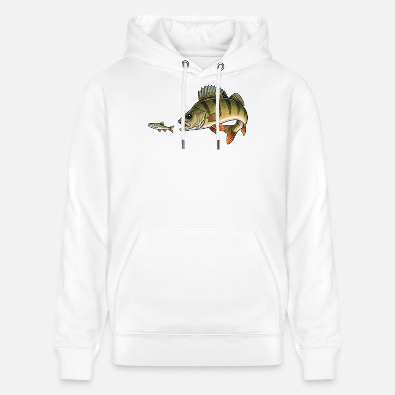 La perche chasse le poisson - Sweat à capuche bio CRUISER Stanley/Stella Unisexe - blanc
