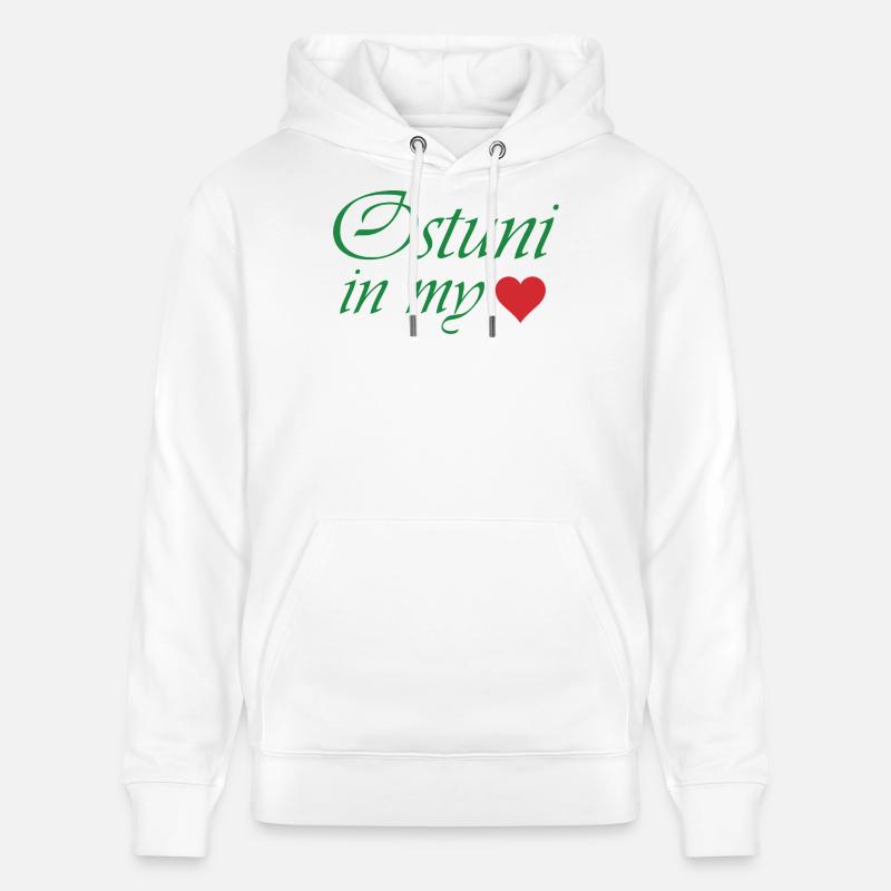 Ostuni dans mon cœur - Sweat à capuche bio CRUISER Stanley/Stella Unisexe - blanc