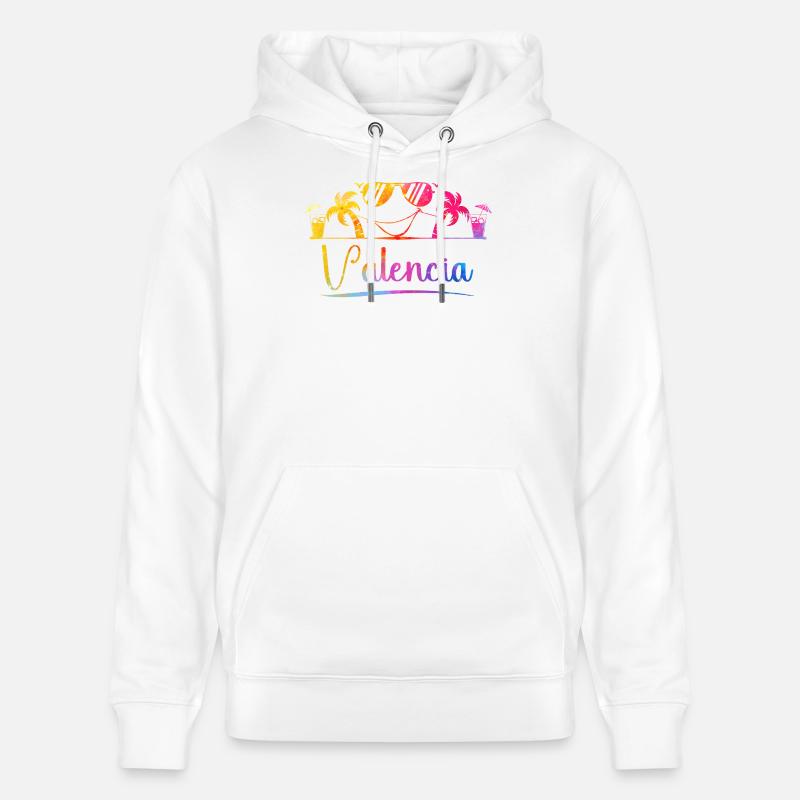Couleurs de Valencia Beach - Sweat à capuche bio CRUISER Stanley/Stella Unisexe - blanc