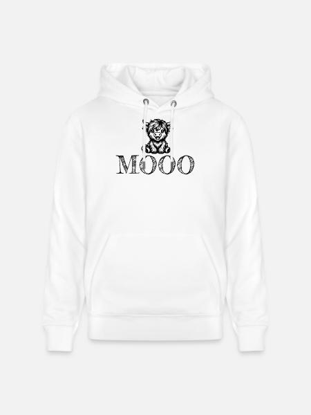 Mignonne vache Mooo - Sweat à capuche bio CRUISER Stanley/Stella Unisexe - blanc