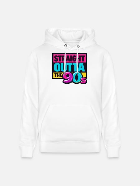 Straight Outta The 90s Neon - Stanley/Stella CRUISER Unisex Organic Hoodie - white