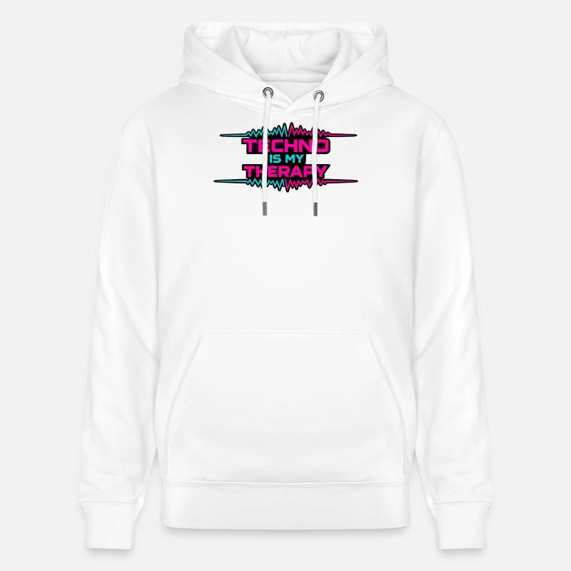 Technothérapie Néon Pulse - Sweat à capuche bio CRUISER Stanley/Stella Unisexe - blanc