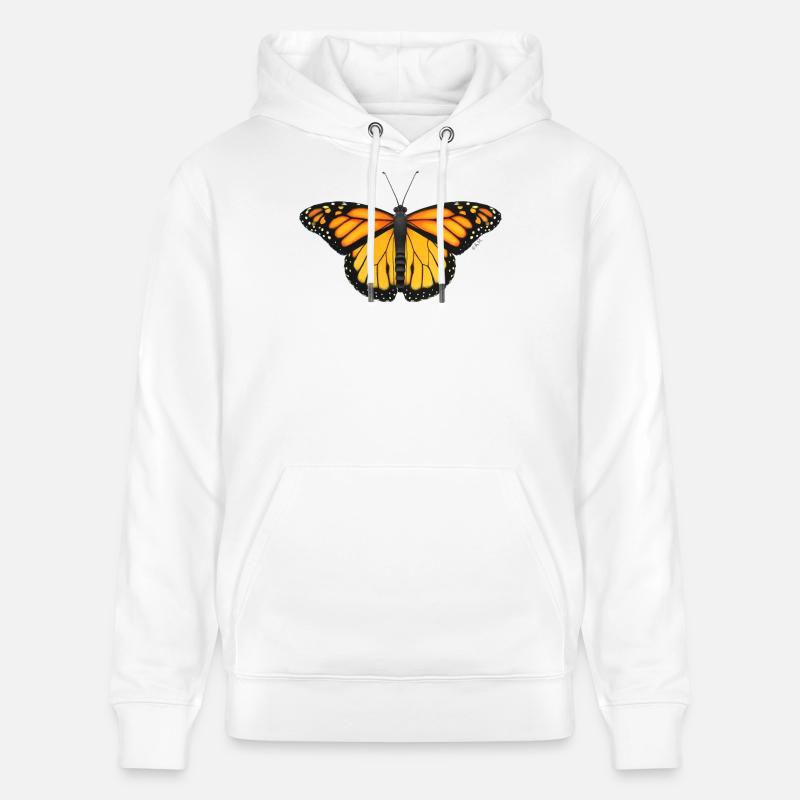 Ailes de soleil du papillon monarque - Sweat à capuche bio CRUISER Stanley/Stella Unisexe - blanc