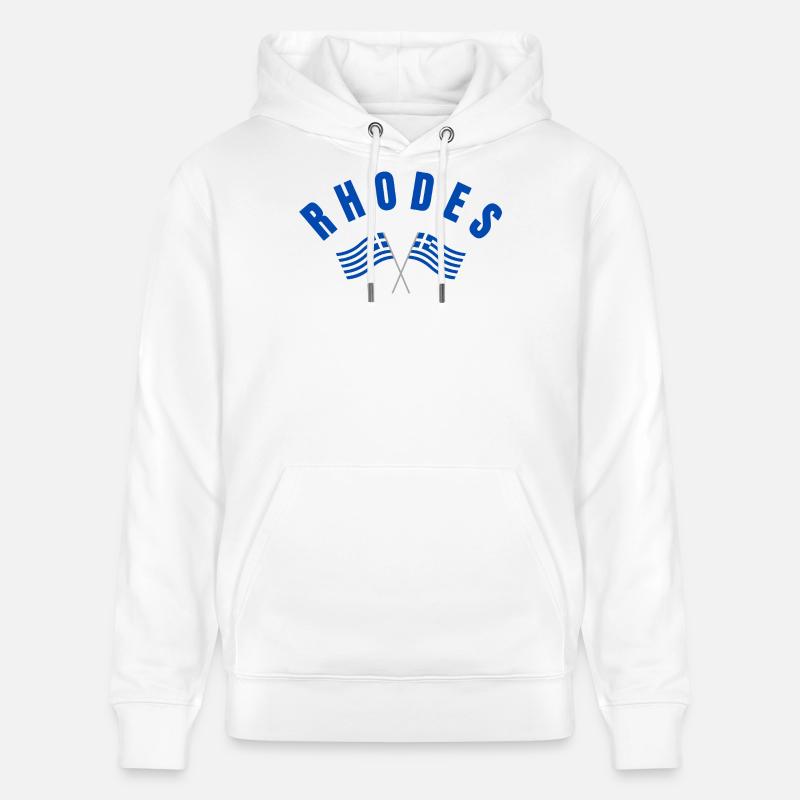 Drapeaux grecs de Rhodes croisés - Sweat à capuche bio CRUISER Stanley/Stella Unisexe - blanc