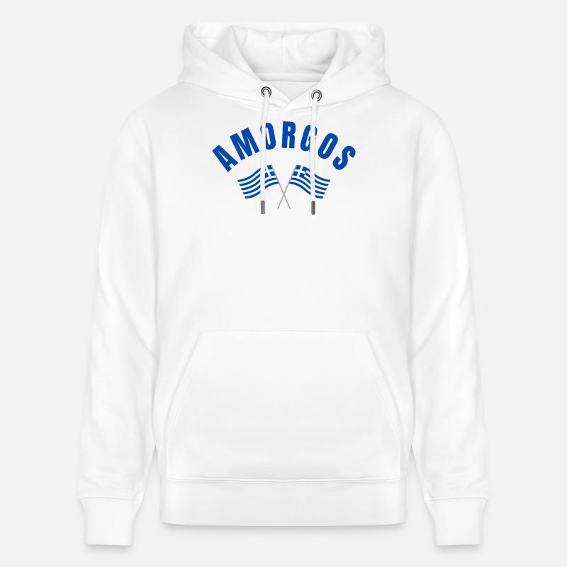 Drapeaux grecs d’Amorgos - Sweat à capuche bio CRUISER Stanley/Stella Unisexe - blanc