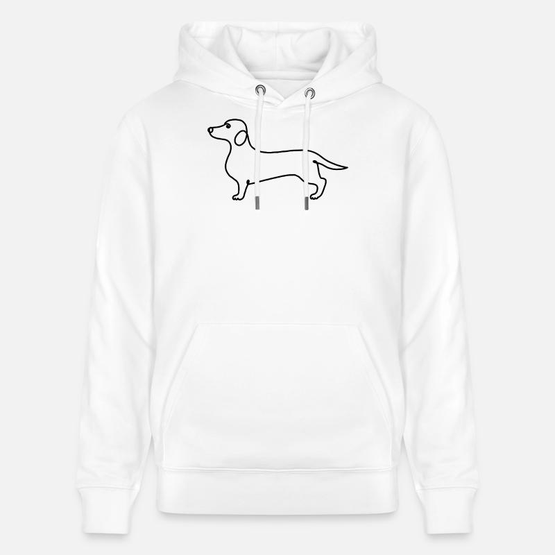 Minimalisme Teckel Illustration Moderne - Sweat à capuche bio CRUISER Stanley/Stella Unisexe - blanc