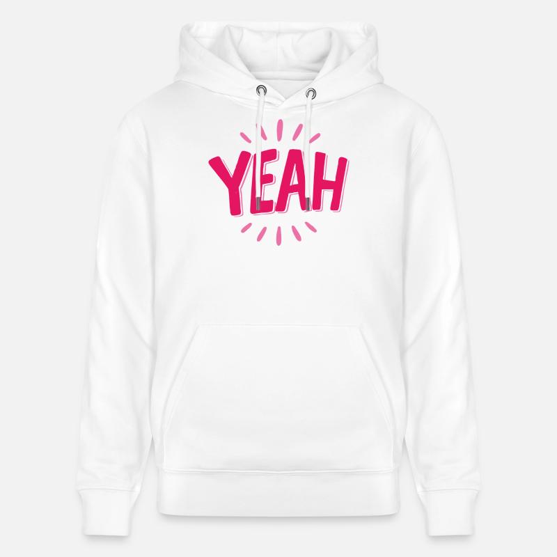 Yeah Pink Schriftzug mit Strahlen - Sweat à capuche bio CRUISER Stanley/Stella Unisexe - blanc