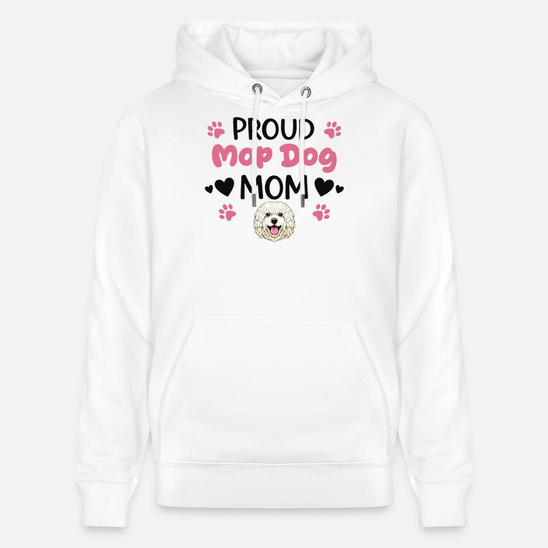 Stolze Mop Dog Mutter, Komondor - Stanley/Stella Unisex Bio-Hoodie CRUISER  - Weiß