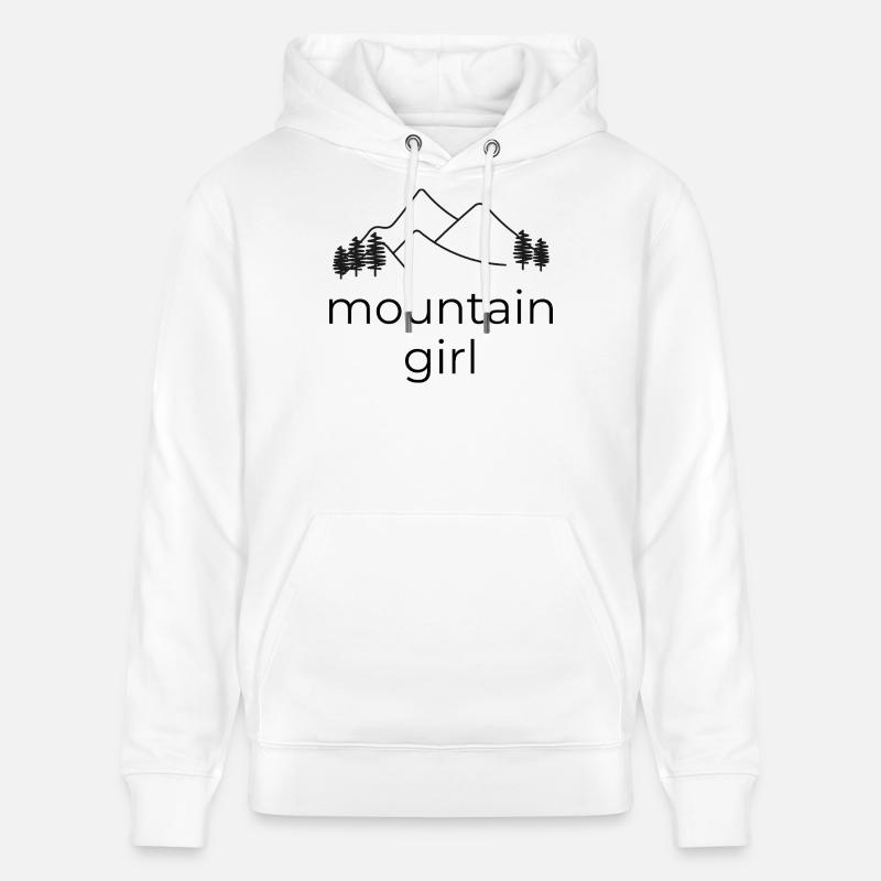 Mountain Girl - Design avec Mountain - Sweat à capuche bio CRUISER Stanley/Stella Unisexe - blanc