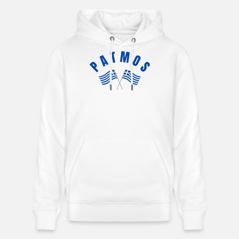 Patmos Croisant les drapeaux grecs - Sweat à capuche bio CRUISER Stanley/Stella Unisexe - blanc